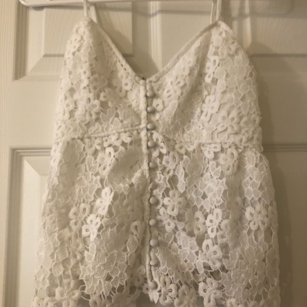 White Lace Abercrombie & Fitch Tank